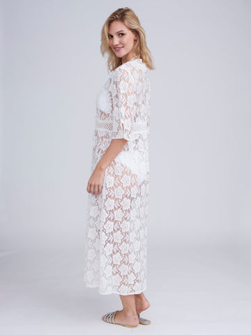Pia Rossini Ola Maxi Kimono in White