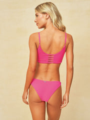Maaji Praia Sporty Bralette in Radiant Pink, view 2, click to see full size