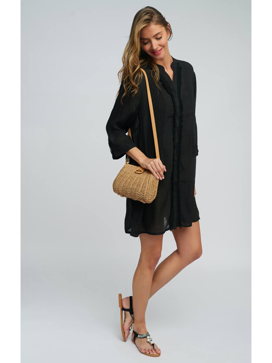 Pia Rossini Reeva Beach Shirt in Black