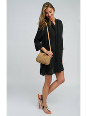 Pia Rossini Reeva Beach Shirt in Black, view 1, click to see full size