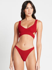 Bond-eye Nino Crop Top Eco in Baywatch Red, view 3, click to see full size