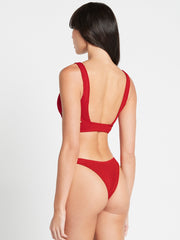 Bond-eye Nino Crop Top Eco in Baywatch Red, view 2, click to see full size