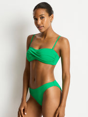 Sea Level Essentials Sporty Mid Pant in Kelly Green, view 3, click to see full size