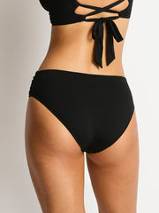 Sea Level Essentials Twist Mid Bikini Pant in Black, view 2, click to see full size