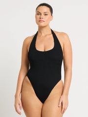 Bond-eye Ava Halter One Piece in Black, view 4, click to see full size