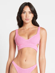 Bond-eye Shimmer Nino Crop Top In Wild Rose, view 1, click to see full size