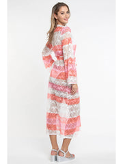 Pia Rossini Serenity Maxi Cover-Up In Coral, view 3, click to see full size