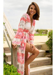 Pia Rossini Serenity Maxi Cover-Up In Coral, view 1, click to see full size