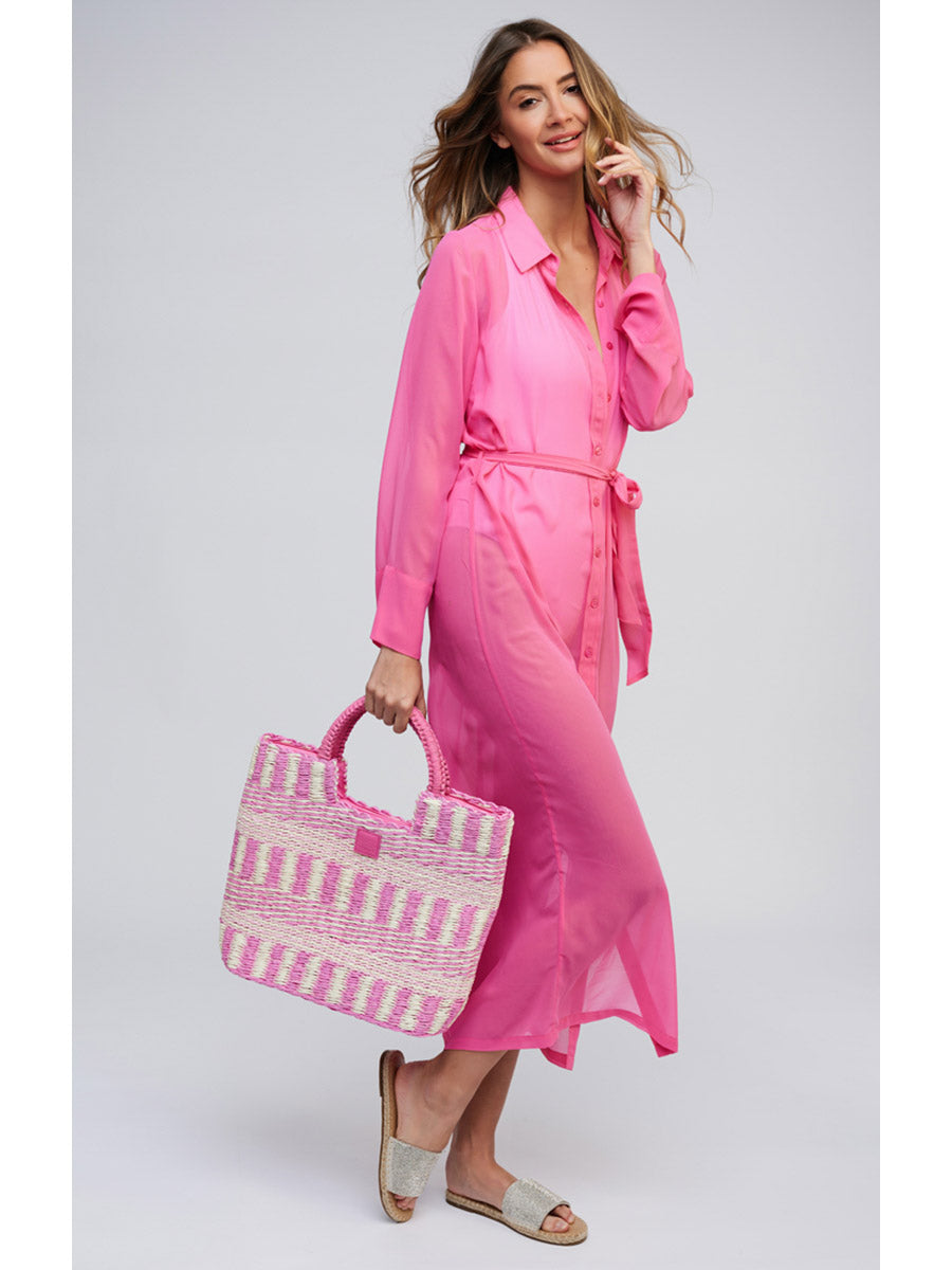 Pia Rossini Adanna Shirt Dress In Pink
