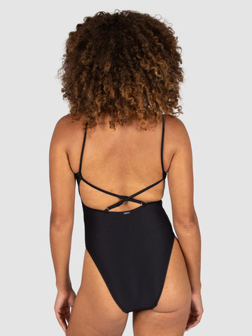 Baku Rococco V Neck Cheeky One Piece In Nero
