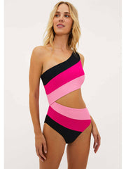 Beach Riot Joyce One Piece in Amour Colorblock, view 3, click to see full size