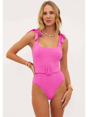 Beach Riot Sydney One Piece in Petal Pink Scrunch, view 1, click to see full size