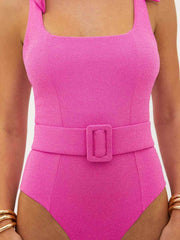 Beach Riot Sydney One Piece in Petal Pink Scrunch, view 3, click to see full size