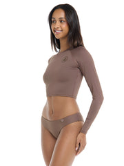 Let It Be Rashguard in Latte - Sandpipers, view 3, click to see full size