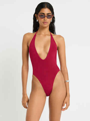 Bond-eye Alaia One Piece in Wine