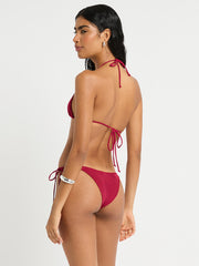 Bond-eye Beaded Ingrid Triangle in Wine, view 2, click to see full size