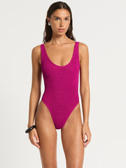 Mara One Piece in Magenta Recycled, view 1, click to see full size