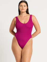 Mara One Piece in Magenta Recycled, view 4, click to see full size