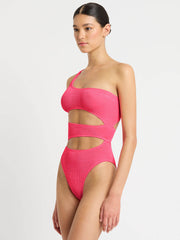 Bond-eye Rico One Piece in Neon Azalea, view 3, click to see full size