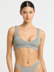Bond-eye Nino Crop Top In Chrome Shimmer, view 1, click to see full size