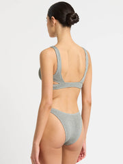 Bond-eye Nino Crop Top In Chrome Shimmer, view 2, click to see full size