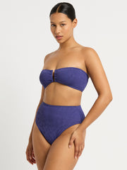 Bond-eye Blake Bandeau Top in Sapphire Animalia, view 3, click to see full size