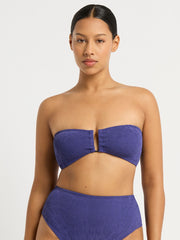 Bond-eye Blake Bandeau Top in Sapphire Animalia, view 1, click to see full size