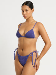 Bond-eye Luana Triangle Top in Sapphire Animalia, view 3, click to see full size
