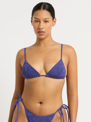 Bond-eye Luana Triangle Top in Sapphire Animalia, view 1, click to see full size