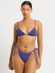 Bond-eye Luana Triangle Top in Sapphire Animalia, view 4, click to see full size