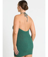 Bond-eye Imogen Dress in Bottle Green, view 2, click to see full size