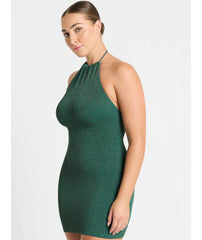 Bond-eye Imogen Dress in Bottle Green, view 3, click to see full size