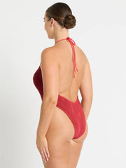 Bond-eye Bisou One Piece in Mineral Red Palm, view 2, click to see full size