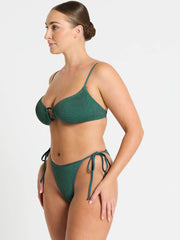 Bond-eye Ring Lissio Crop Top in Bottle Green, view 4, click to see full size