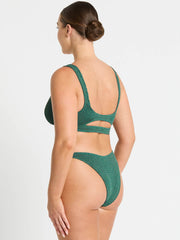 Bond-eye Ring Sasha Crop Top in Bottle Green, view 2, click to see full size