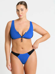 Bond-eye Splice Scout Crop Top in Cobalt/Black, view 4, click to see full size