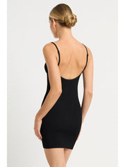 Bond-eye Paloma Mini Dress in Black, view 2, click to see full size