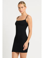 Bond-eye Paloma Mini Dress in Black, view 3, click to see full size