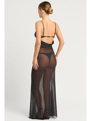 Bond-eye Cindy Ring Maxi Dress In Polka Dot Mesh, view 2, click to see full size