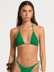 Beaded Ingrid Triangle in Emerald Shimmer, view 1, click to see full size