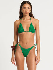 Beaded Tie Side Vista Brief in Emerald Shimmer, view 3, click to see full size