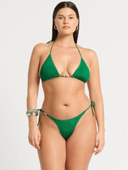 Beaded Tie Side Vista Brief in Emerald Shimmer, view 5, click to see full size