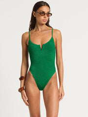 Nora One Piece in Emerald Shimmer, view 4, click to see full size