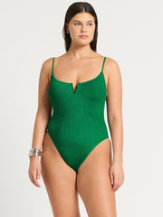 Nora One Piece in Emerald Shimmer, view 1, click to see full size
