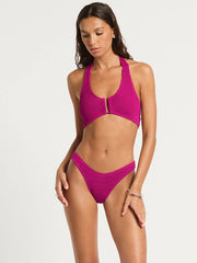 Bailey Crop in Magenta Recycled, view 3, click to see full size