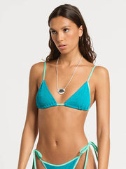 Bond-eye Contrast Luana Triangle in Cove Recycled, view 1, click to see full size