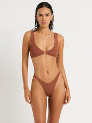 Bond-eye Maven Crop in Ginger Lurex, view 4, click to see full size