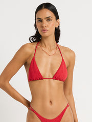 Bond-eye Ingrid Triangle in Cherry Lurex, view 1, click to see full size