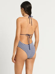 Bond-eye Beaded Fowler One Piece in Navy/White, view 2, click to see full size