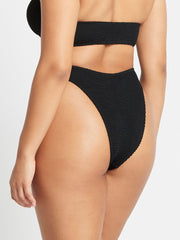 Christy Brief High Cut in Black, view 2, click to see full size